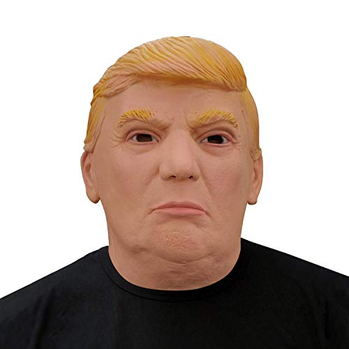 Finalshow Máscara Donald Trump President Deluxe con Cabello Real látex en la Parte de Arriba EUA político Candidate Disfraz Máscaras