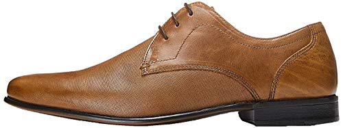 find. Zapato de Cordones con Textura en Piel para Hombre, Marrón (Tan), 41 EU