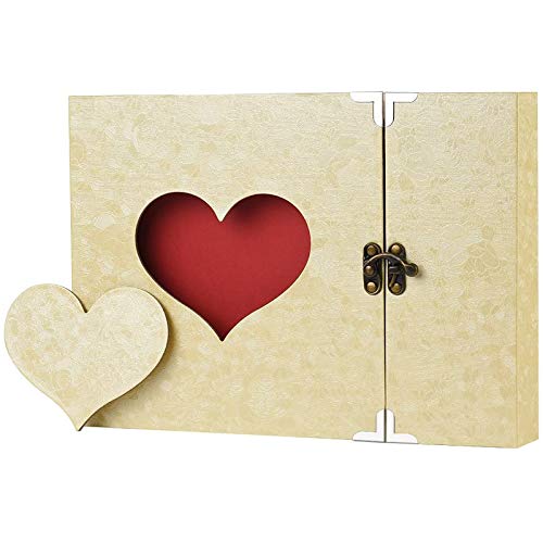 Firbon Álbum de Fotos, álbum de Recortes, Pegatina Creativa del Diario con Grabado en Forma de corazón. Aniversario de Boda, cumpleaños, día de la Madre, día de San Valentín Idea de Regalo