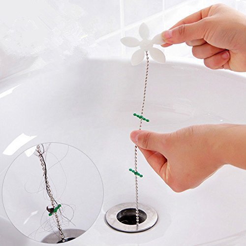 Flor de cadena cuarto de baño, 2pcs cadena para fregadero de cocina sala de Dain bañera baño Filtro Evacuation peluca cabello pelo de quitar los cadena de netttoyage