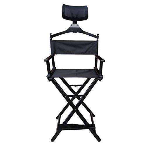 Floreo Look Silla Sillon Plegable de Aluminio para Maquillaje maquillador Makeup Artist (Negro)