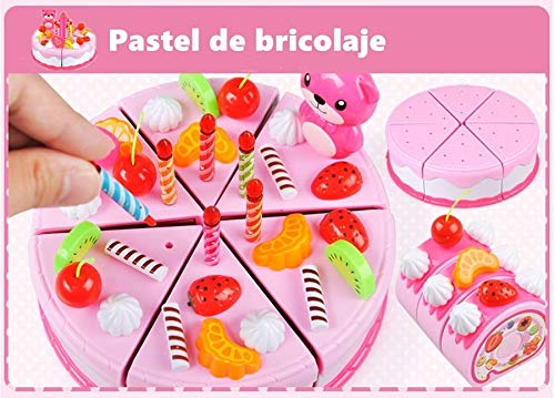 Foneso Alimentos de Juguete, Juego de Juguetes para Pasteles, 80 Piezas de Juguetes de Postre de Pastel de Simulación para Niños, Accesorios de Cocina, Juguetes Educativos para la Primera Infancia