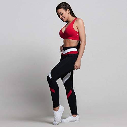 Fossen MuRope Pantalones Mujer Deporte Baratos Impresión Costuras a Rayas Moda - Leggings Deporte Mujer Running/Yoga/Correr/Escalar - Pantalon con Suéter, Sudadera para Chica Adolescente Niñas