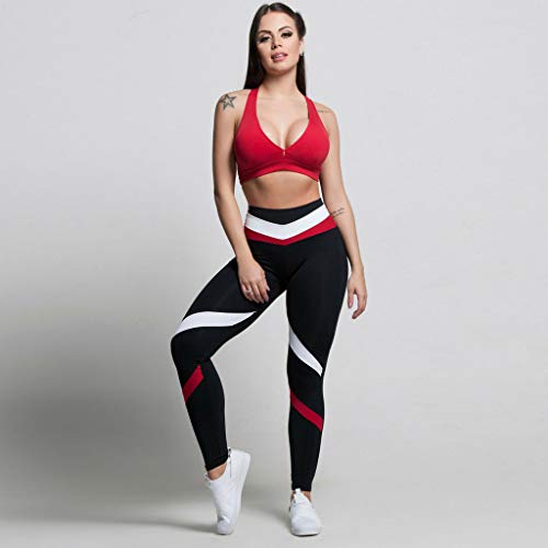 Fossen MuRope Pantalones Mujer Deporte Baratos Impresión Costuras a Rayas Moda - Leggings Deporte Mujer Running/Yoga/Correr/Escalar - Pantalon con Suéter, Sudadera para Chica Adolescente Niñas