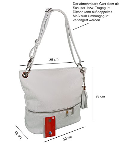 Freyday SHFFS16 - Bolso al hombro de Fabricada en piel auténtica. 100% Made in Italy – 100% satisfacción. para mujer Plateado plata metalica