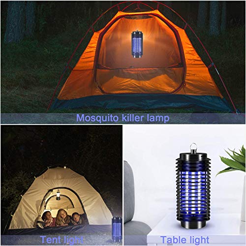 FRGHF Lámpara de Mosquito, UV LED Lámpara Antimosquitos Electrico Lámpara Mosquitos Interior y Exterior Control de Insectos No Tóxico, Lámpara Anti Moscas para Mosquitos, Insectos, Polillas (Negro)