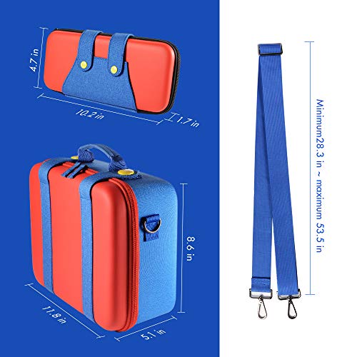 Funda de almacenamiento para Nintendo Switch,lindo y de lujo, Estuche Dura de Transporte para Switch Consola, Base de Conmutador, Joy-con Grip, Pro Controller, 26 Cartuchos de Juego y Otros Accesorios