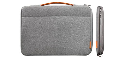 Funda para Ordenador portátil Macbook Pro 15 Pulgadas. Maletín Protector de Ordenador portátil para Hombre y Mujer. Maleta o Bolsa para Ordenador portátil Macbook Pro 15”. Color Gris, asa marrón