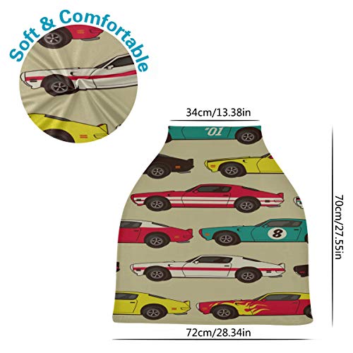 Fundas para sillas altas de dibujos animados al aire libre Retro Fashion Doodle Car Nursing Carseat Covers Shopping Cart Cover for Girls Nursing Car Seat Cover Girl Protege a bebés y madres lactante