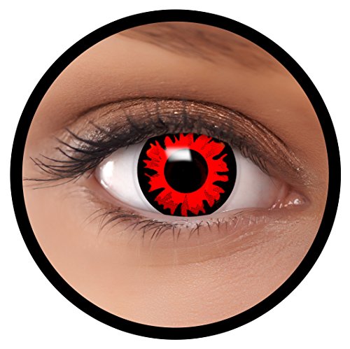 FXEYEZ® Lentillas de Color"Bella" + recipiente de FXEYEZ en blanco, blandas, sin dioptrías pack de 2 unidades - cómodas y perfectas para Halloween, Carnaval, sin corregir