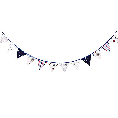 G2PLUS 3M banderines,Guirnalda de banderines con 12 banderines,para dormitorio de fiesta de cumpleaños o decoración de bodas(Azul)