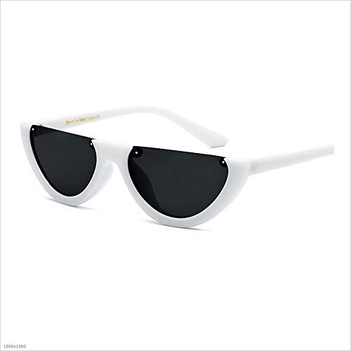 Gafas de Sol para Mujer Gafas de Sol súper pequeñas de Media Luna de los años 90 Gafas de Sol pequeñas y con Estilo, pequeñas y clásicas Ropa Diaria (Color : White)