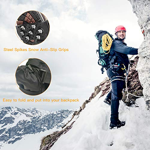 Gafild Polainas de Senderismo, Polainas de Nieve Impermeable Ligeras Transpirable al Aire Libre Polainas Unisex Nieve Legging Polainas con Snow Grips para Montaña, Esquí, Escalada, Caza, Camping