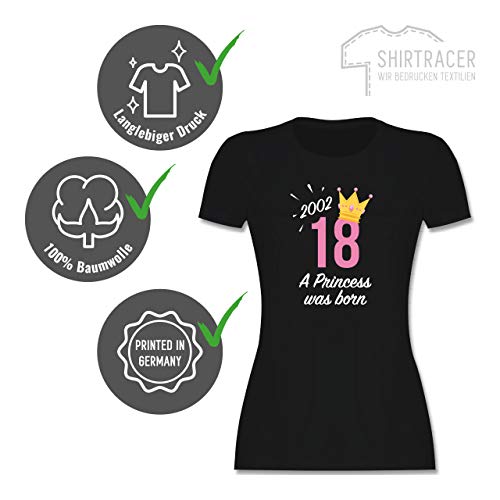 Geburtstag - 18 Geburtstag Mädchen Princess 2001 - Schwarz - L191 - Damen T-Shirt Rundhals … (Negro, S)