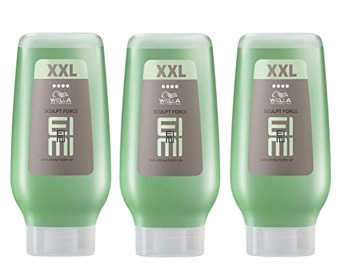 Gel fijador para el cabello EIMI Sculpt Force XXL de Wella, 250 ml, Paquete de 3, Total 750 ml