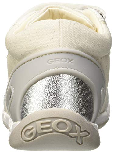 Geox B Each Girl G, Zapatillas para Niñas, Blanco (White/Silver C0007), 24 EU