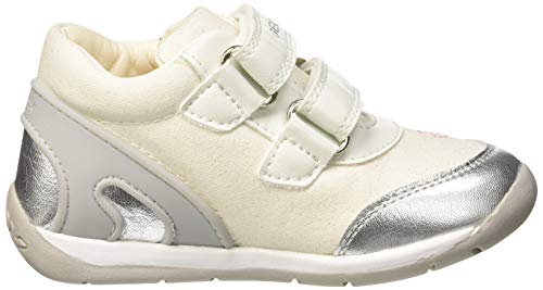 Geox B Each Girl G, Zapatillas para Niñas, Blanco (White/Silver C0007), 24 EU