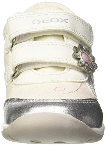 Geox B Each Girl G, Zapatillas para Niñas, Blanco (White/Silver C0007), 24 EU