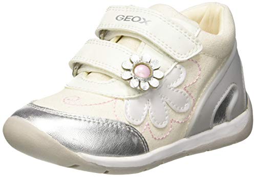 Geox B Each Girl G, Zapatillas para Niñas, Blanco (White/Silver C0007), 24 EU