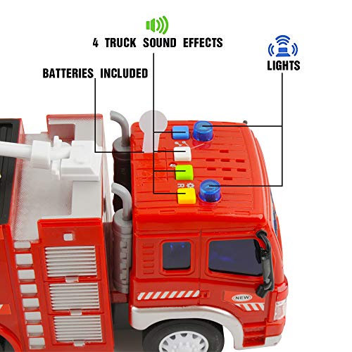 GizmoVine Coche Juguetes para 2 Años 3 Años Niños Chicos, Temprana Educación camion de Bomberos Autos Juguete Regalos para Pequeños Y Niño Navidad Cumpleaños (1PCS Camión de Bomberos)