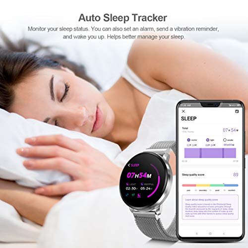 GOKOO Smartwatch Fashion para Hombre Mujer Impermeable Reloj Inteligente Monitores de Actividad Fitness Tracker con Monitor de Sueño Pulsómetros Podómetro Compatible con iOS Android Huawei