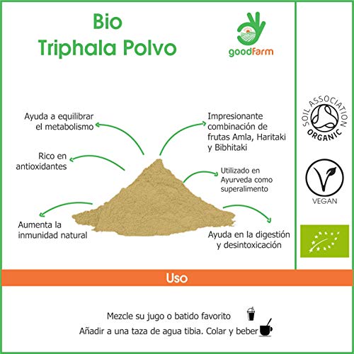 GoodFarm - Triphala ecológica en polvo, 1 kg