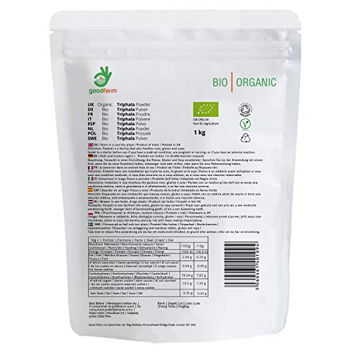 GoodFarm - Triphala ecológica en polvo, 1 kg