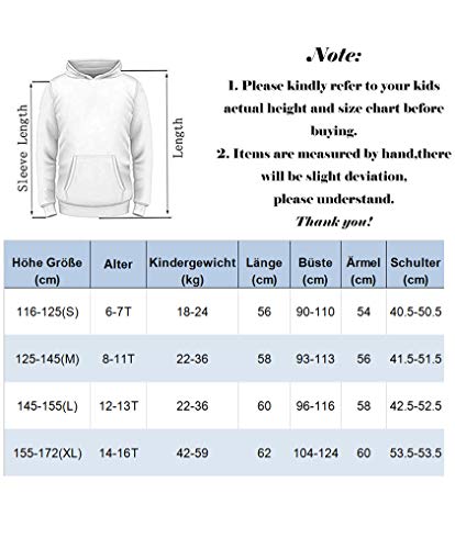 Goodstoworld Sudaderas con Capucha 3D Disparo Anime Fantasía Hoodie Estampado Pullover Tendencia Sweatshirt Otoño Invierno para Chicas Niño Niña Fuego Azul 14-16 años