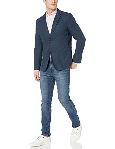 Goodthreads - Americana de lino de corte ajustado para hombre, Marino, US M (EU M)