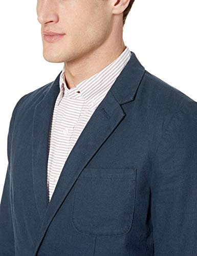 Goodthreads - Americana de lino de corte ajustado para hombre, Marino, US M (EU M)