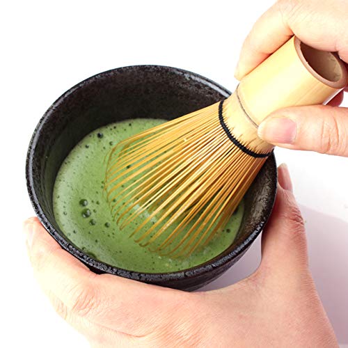 Goodwei Juego de Té Matcha – Bol de té y batidor incl. Caja de regalo (negro)