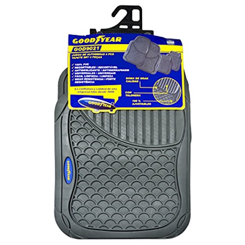 Goodyear GOD9021 Alfombra de Goma, 4 Piezas, Gris