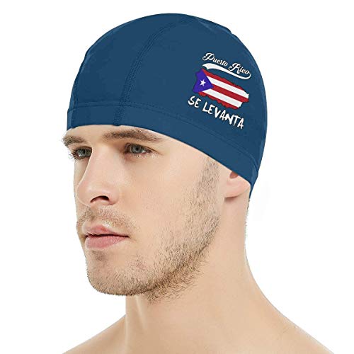 Gorra de natación, Puerto Rico Se Levanta Swim Cap for Women Men - Stylish Swimming Caps Waterproof UV Protection PU Bathing Caps