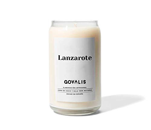 GOVALIS Vela Lanzarote | Perfumadas y Aromáticas | Cera de Soja & Coco 100% Natural – Velas Recuerdos Relajación Decorativas Yoga Grandes Blancas Cumpleaños Regalos Originales – 70-90 h – 390 g