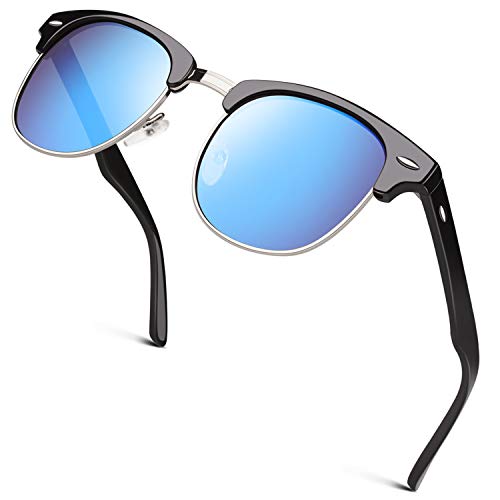 GQUEEN Gafas de sol polarizadas Hombre Mujer Bocina enculado Medio Marco GQO6