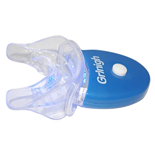 Grinigh luz de Blanqueamiento Dental en Casa Professional con bandeja de boca, Contra Diente Amarillos,Diente Negros,Manchas de Humo,5 tubos LED para el tratamiento de blanqueamiento dental- Azul