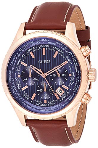 Guess Reloj con Correa de Piel, para Hombre W0500G1