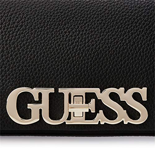 Guess Uptown Chic Mini Xbody Flap, Bolsa de mensajero para Mujer, Negro (Black), 9x13x21 Centimeters (W x H x L)