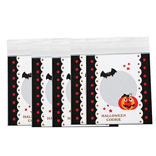 guojiwu 1 Juego De Halloween Caramelo Bolsas Bicarbonato De Embalaje Patrón De La Bolsa Auto-Adhesivo De La Bolsa De Moda Decoloración Calabaza Bolsa De Cookies Truco O De Goody Bolsa para Niños