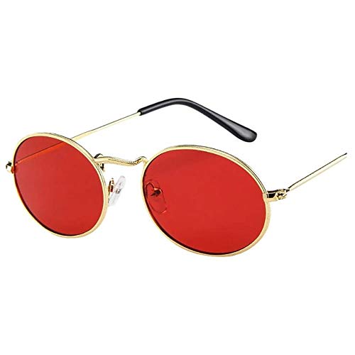 Gzadq lienzo de lino para colgar en la pared mujeres/hombres gafas de sol ovaladas anti-ultravioleta ovaladas con montura metálica gafas de sol