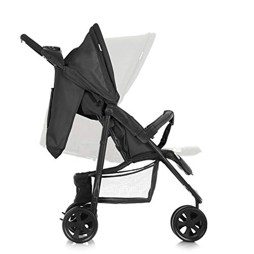 Hauck Citi Neo II - Silla de paseo de 3 ruedas, respaldo reclinable, plegado compacto, plegado con solo una mano, nacimiento hasta 25 kg, ultra ligero, solo 7.5 kg, bandeja con botellero, negro/gris