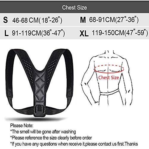 HDHL Corrector Postura Órtesis de Postura de clavícula Soporte para Espalda de niño Adulto viga de cinturón corrección ortopédica ortodoncia de Hombro S