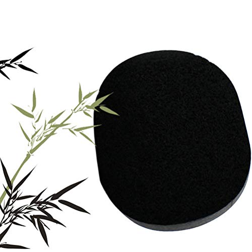 Healifty Esponja Facial de Konjac Esponja Facial de Lmpieza de Carbón de Bambú Natural para Cara de Limpieza Negro