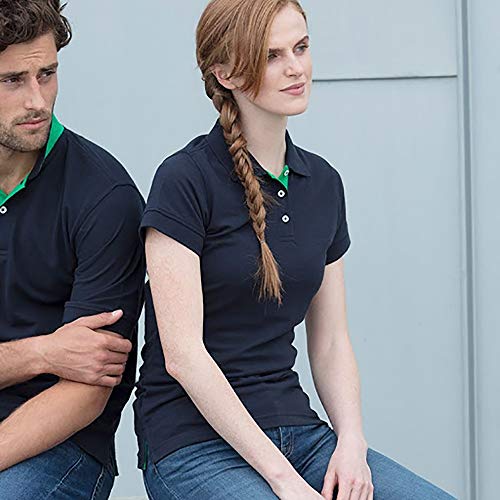 Henbury – Polo de manga corta – para mujer Verde acceso/Blu navy Large