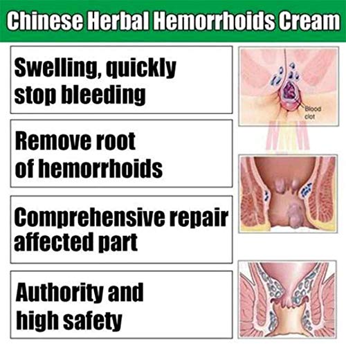 Herbal chino para el tratamiento Crema para hemorroides, Crema antibacteriana para hemorroides internas Montones Fisura anal externa (3 Pcs)