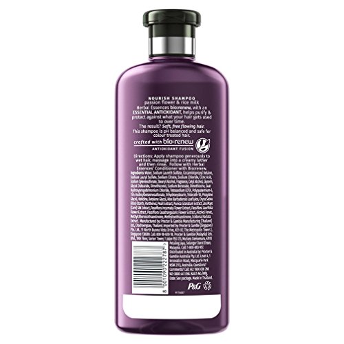 Herbal Essence bio:Renew Champú, Flor de la Pasión y Leche de Arroz Nutrir, 400 ml