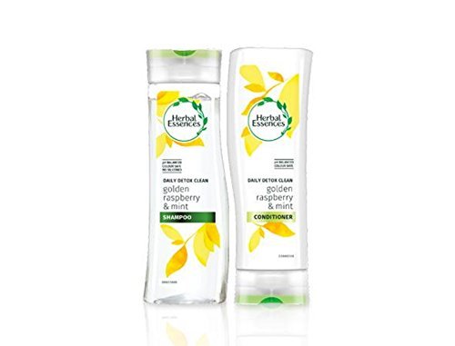 Herbal Essences Diario Desintoxicación BRILLO champú y Acondicionador DORADO Y FRAMBUESA menta. LOTE CON EXCLUSIVO Belleza Uñas