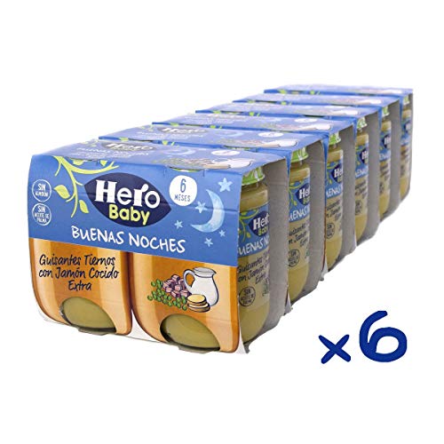 Hero Baby Buenas Noches Tarritos Infantiles 6 Unidades 380 g