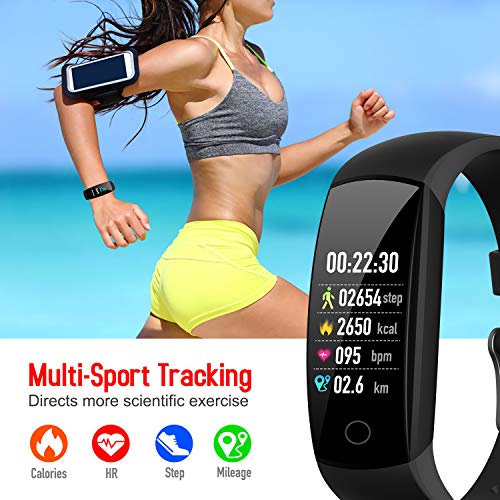 HETP Pulsera de Actividad Reloj Inteligente Mujer Hombre Pantalla a Color con Pulsómetro y Presión Arterial Medidor Relojes Deportivos Impermeable Podómetro Cuantas Calorías para xiaomi Samsung etc.