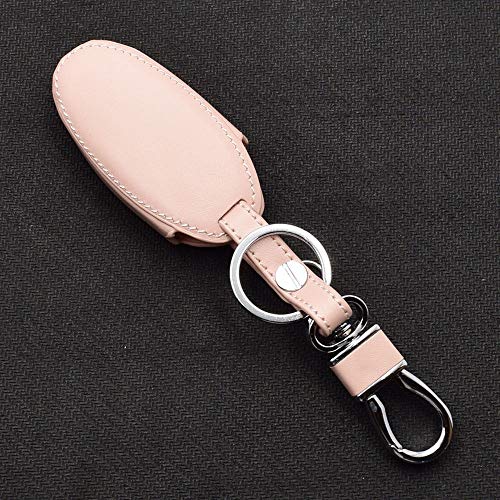 HEZHOUJI, Estuches de Llaves, Funda de Cuero para Llave de Coche, para Nissan 350Z Almera Altima Armada Qashqai Cefiro Cube Juke Livina, Llavero con Cubierta de Protector de Control Remoto, Rosa